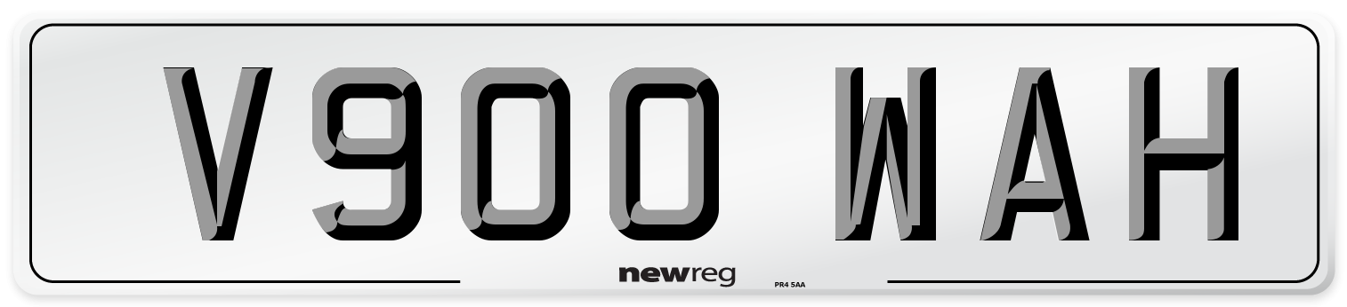 V900 WAH Number Plate from New Reg